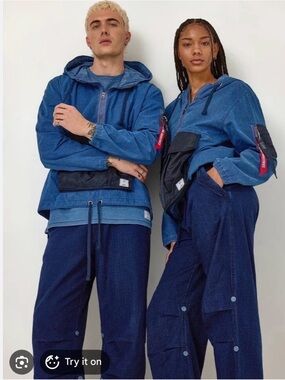 Alpha Industries Indigo Hooded with Black Utility Pocket size S